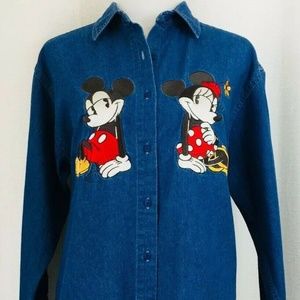 Disney Store Womens Blue Denim Jean Shirt Medium